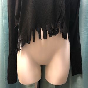 Michael Stars Tops - Michael Stars | Fringed crop top | Burnout | OS Michael Stars Tops - Michael Stars | Fringed crop top | Burnout | OS